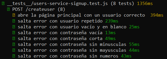 test de login de users