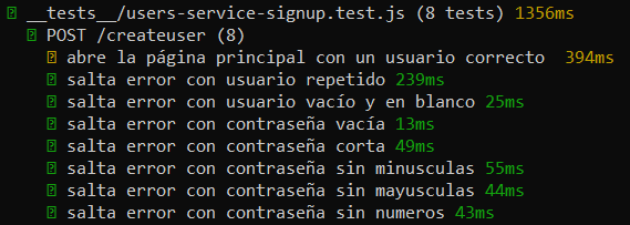 test de signup de users